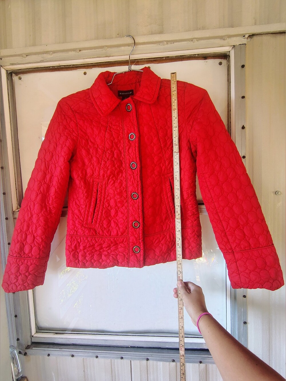 Rafaella Red Quilted Button-Front Jacket